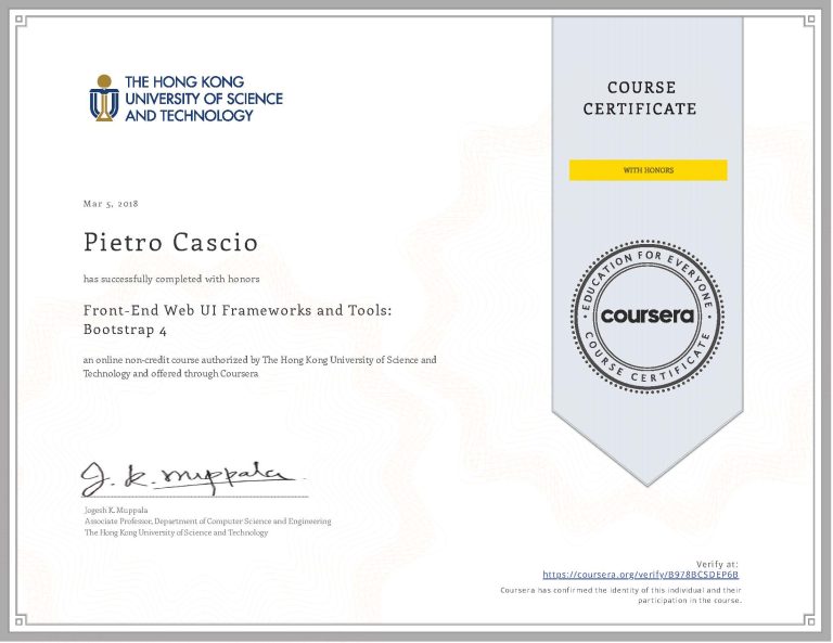 Front-End Web UI Frameworks and Tools: Bootstrap Coursera course
