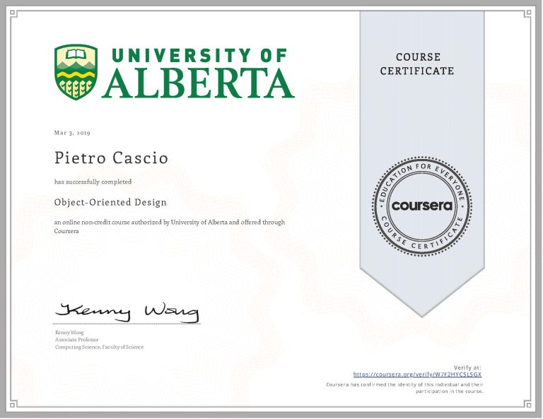 Object-Oriented Design Coursera course