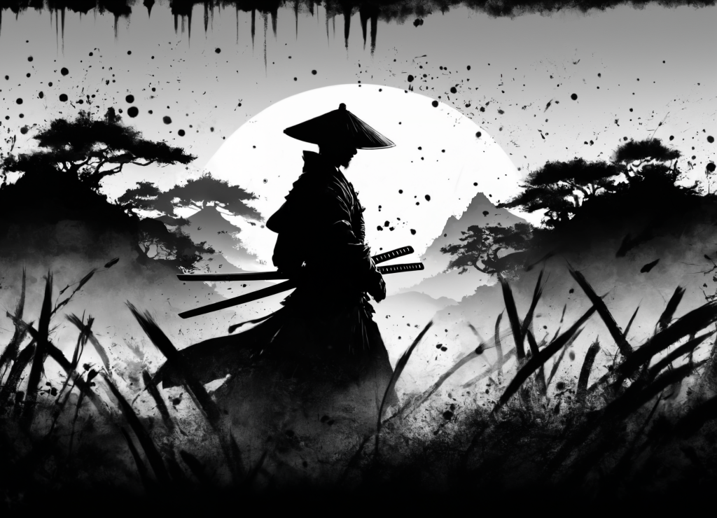 Samurai black and White